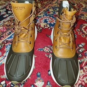 Sperry FREEROAM HI Boots Mens Sz 10 Rain Boot Brown/Tan